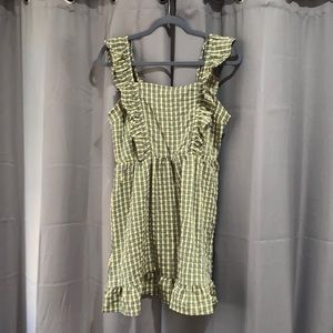 Yellow and green plaid dress
